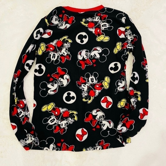 Disney Black Fleece Mickey & Minnie Mouse 2 Piece Pajama Lounge Sleepwear Set - Picture 6 of 9